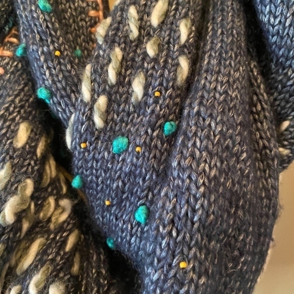 NWOT Anthropologie Reversible Blue Infinity Scarf - Picture 2 of 8